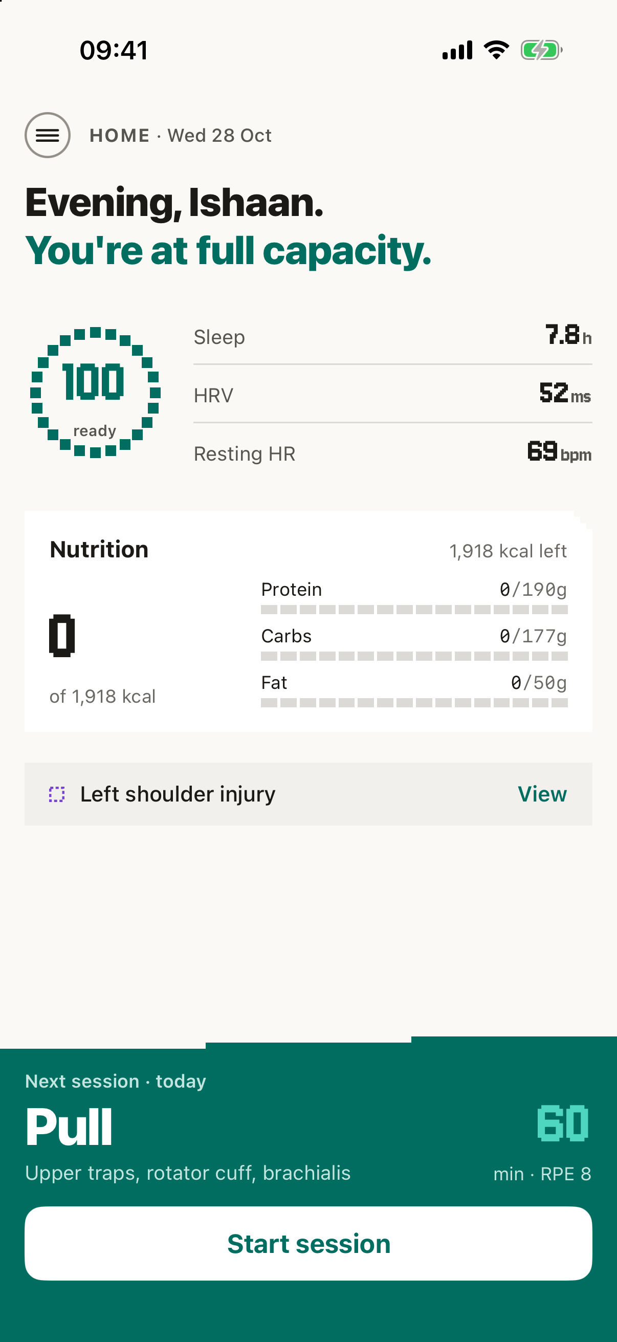 Home: readiness and sleep